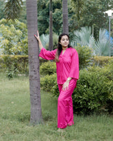 FUSHSIA PINK RAYON CO-ORD SET